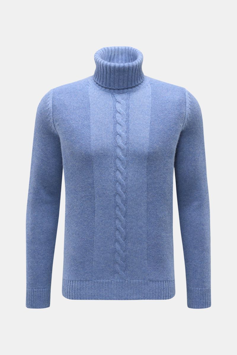 von Braun Cashmere Rollkragenpullover blau meliert