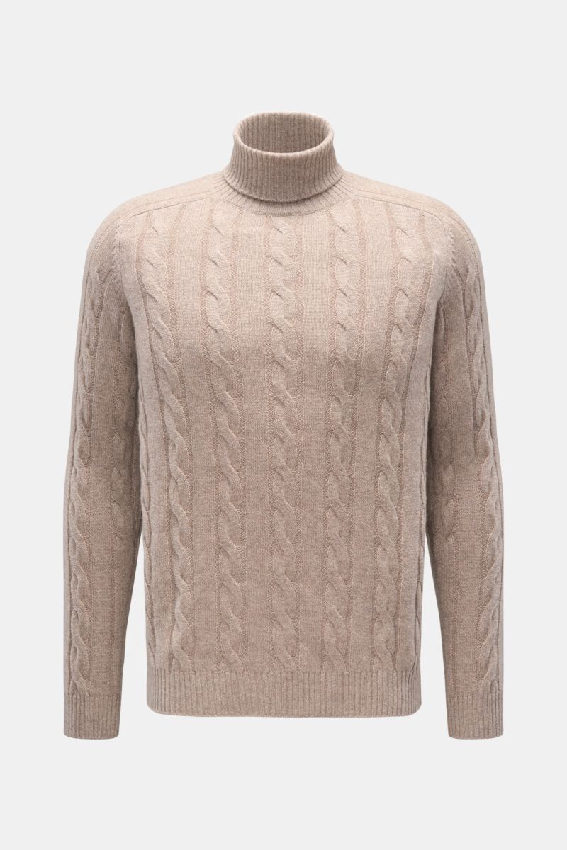 von Braun Cashmere Rollkragenpullover beige meliert