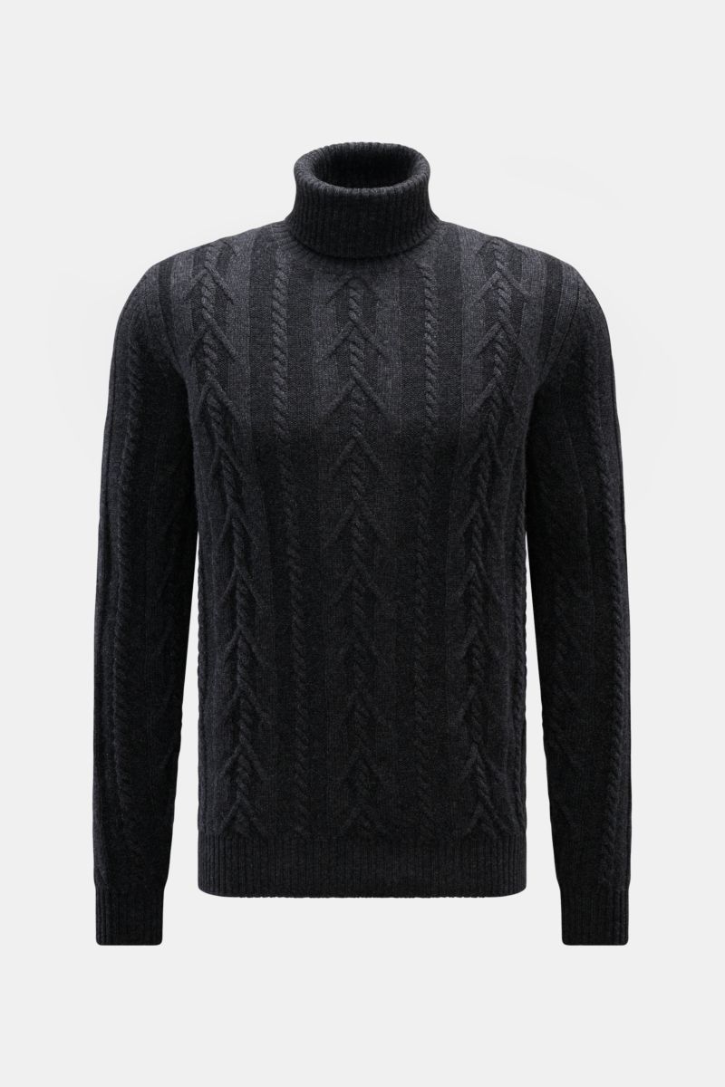 von Braun Cashmere Rollkragenpullover anthrazit meliert