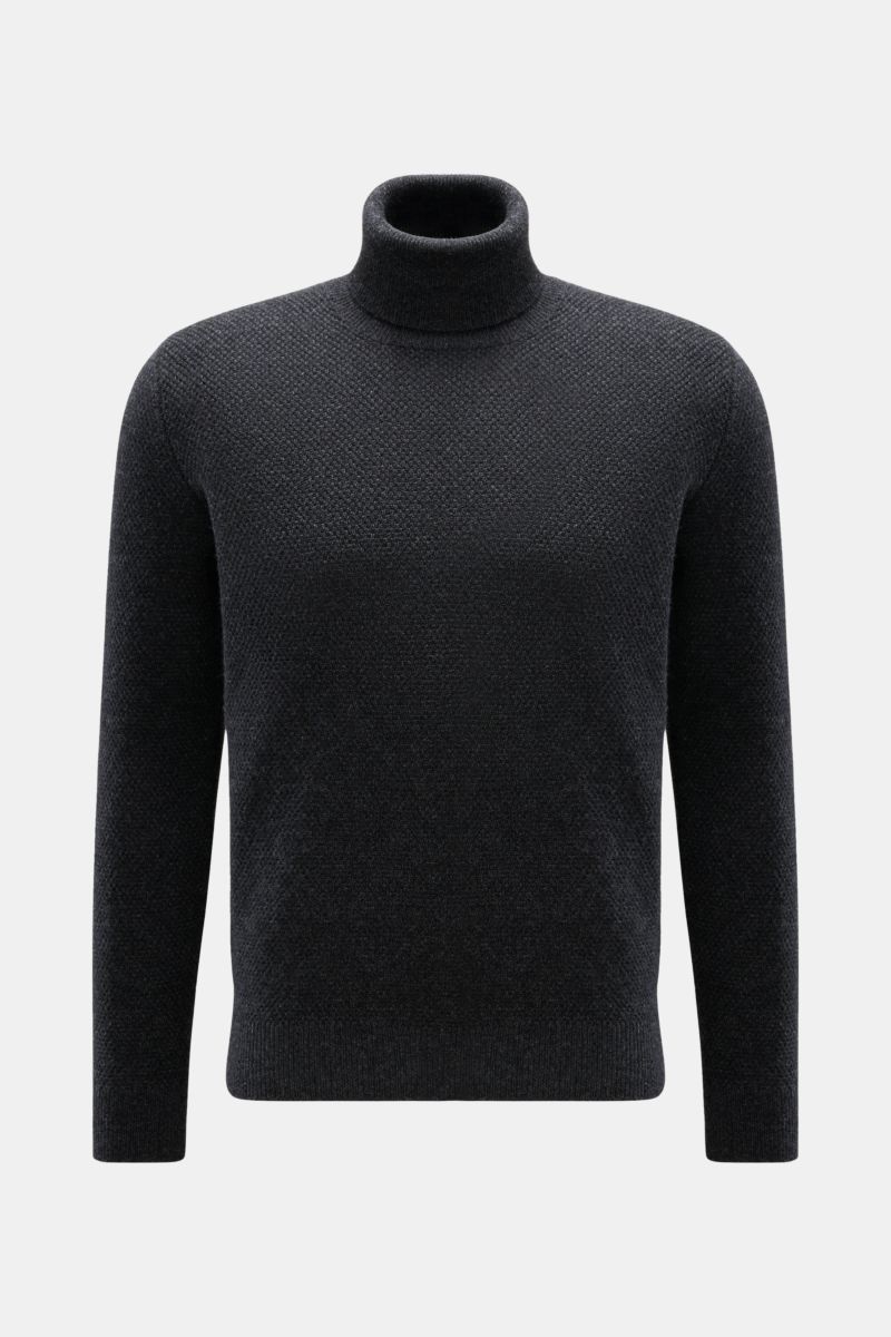 von Braun Cashmere Rollkragenpullover anthrazit meliert