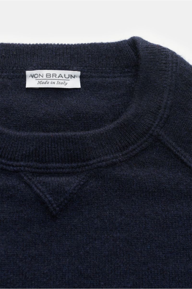 von Braun Kids’ cashmere crew neck jumper navy