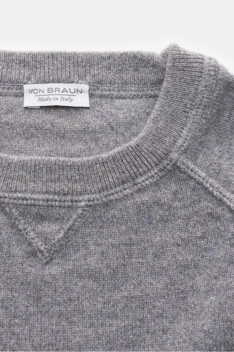 von Braun Kids’ cashmere crew neck jumper grey