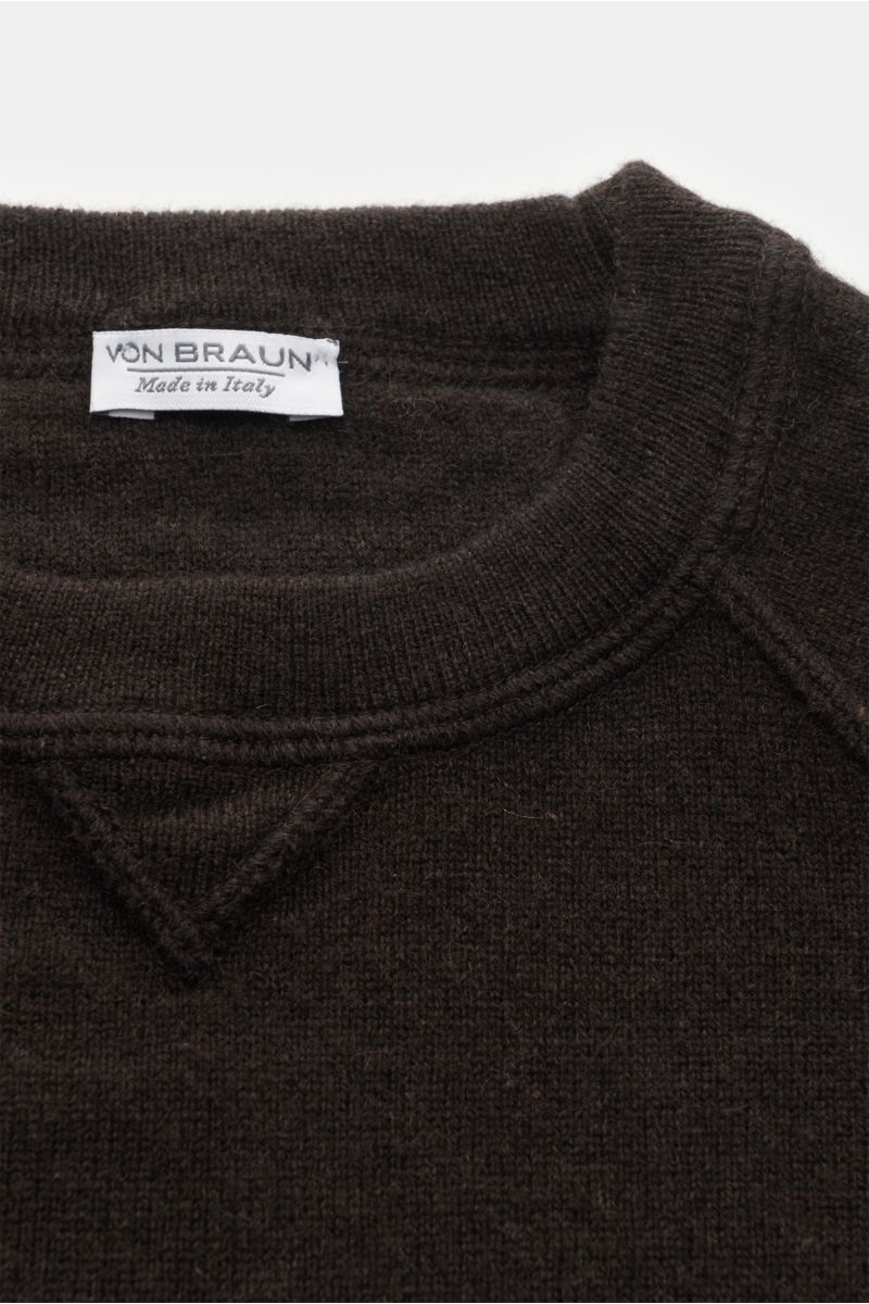 von Braun Kids’ cashmere crew neck jumper dark brown