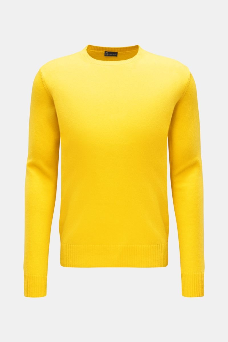 Cashmere crew neck jumper light yellow