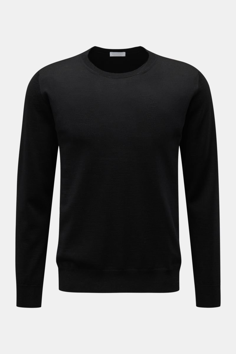 Merino Feinstrick-Pullover schwarz