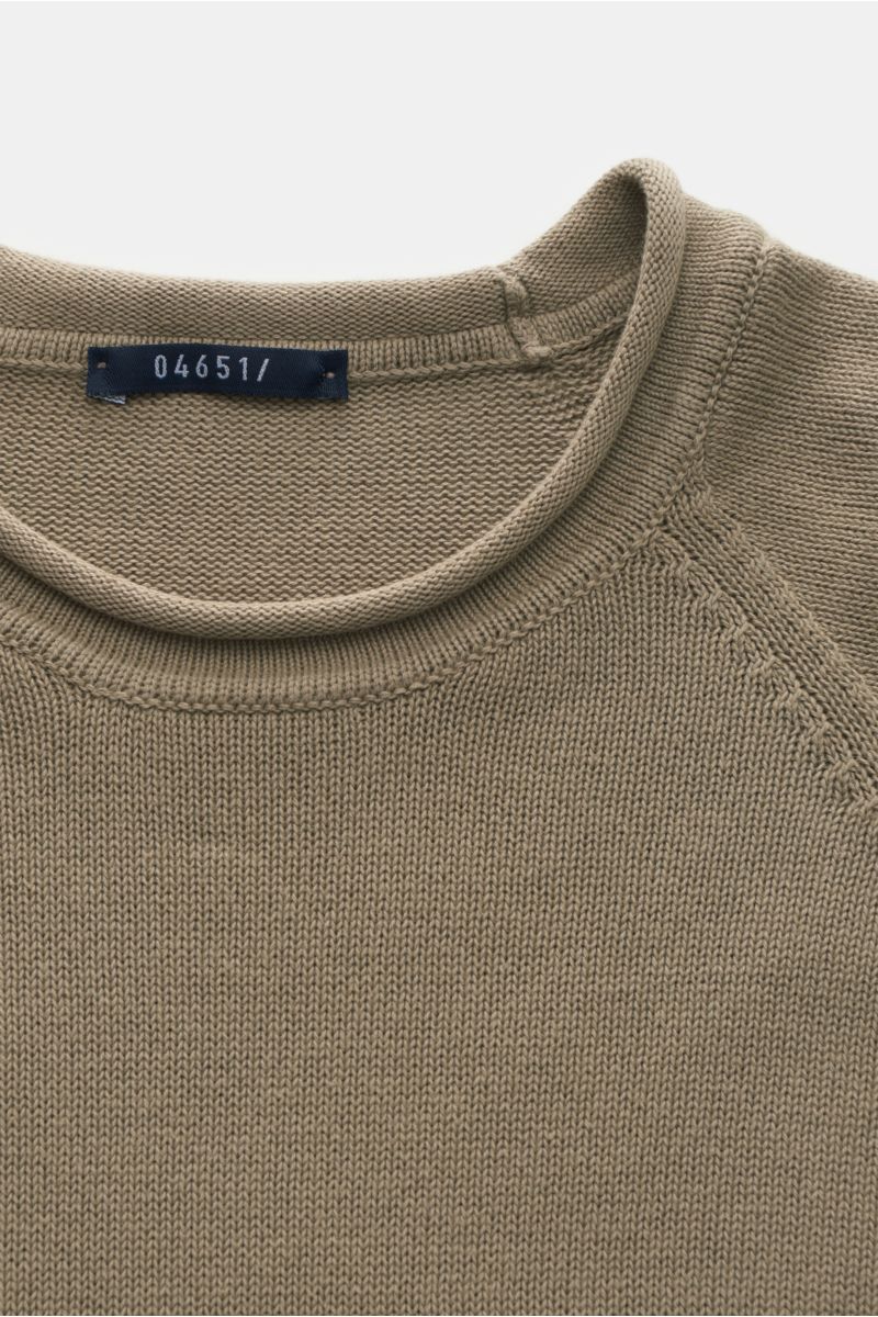 04651/ A trip in a bag Crew neck jumper 'Cotton Crew' taupe