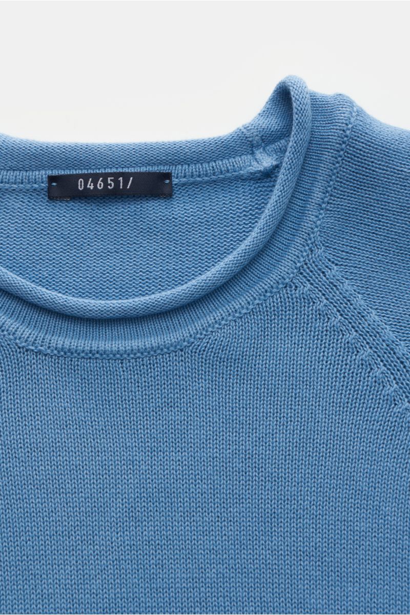 04651/ A trip in a bag Crew neck jumper 'Cotton Crew' smoky blue