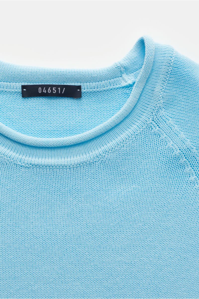 04651/ A trip in a bag Crew neck jumper 'Cotton Crew' light blue
