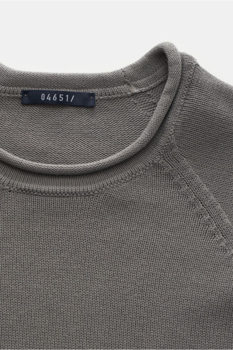 04651/ A trip in a bag Crew neck jumper 'Cotton Crew' grey