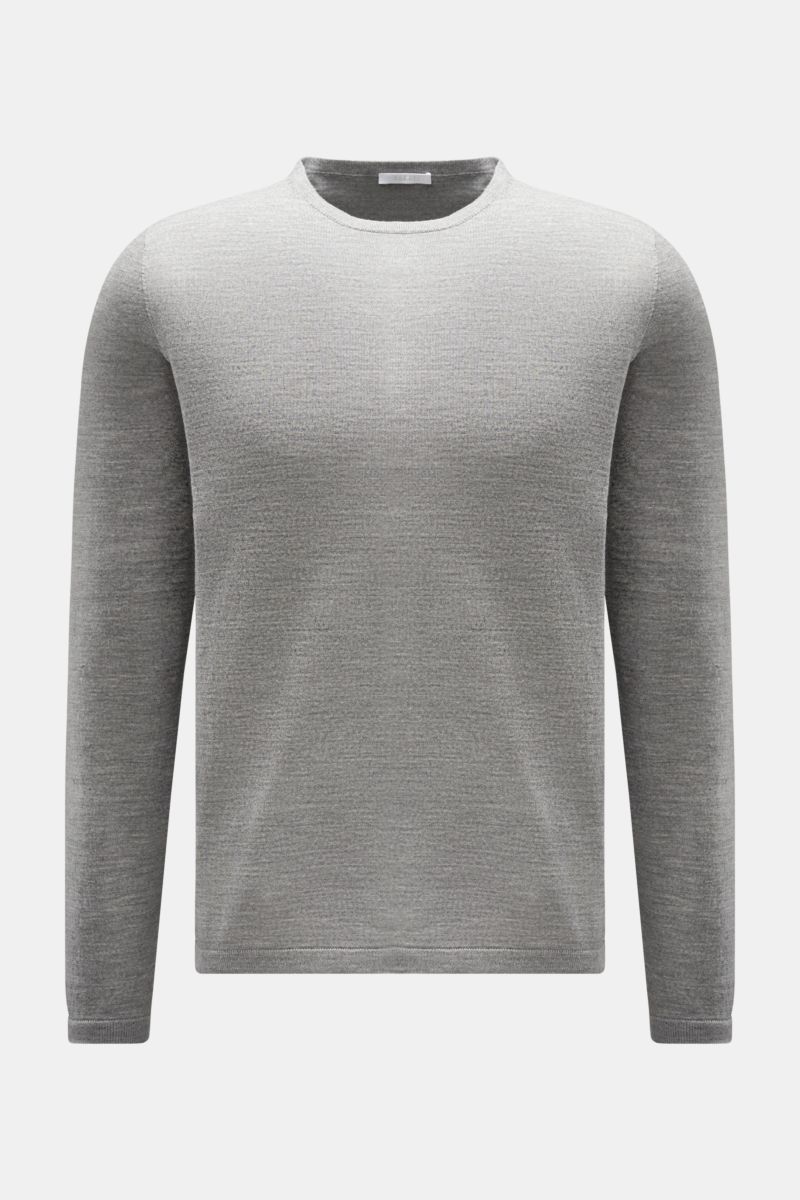04651/ A trip in a bag Fine knit crew neck jumper 'Oyster' grey