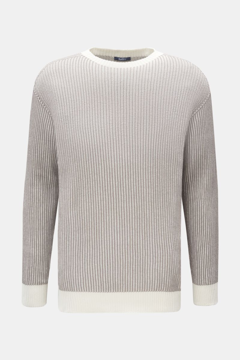 04651/ A trip in a bag Reversible half-zip jumper 'Pilar Crew' grey/white