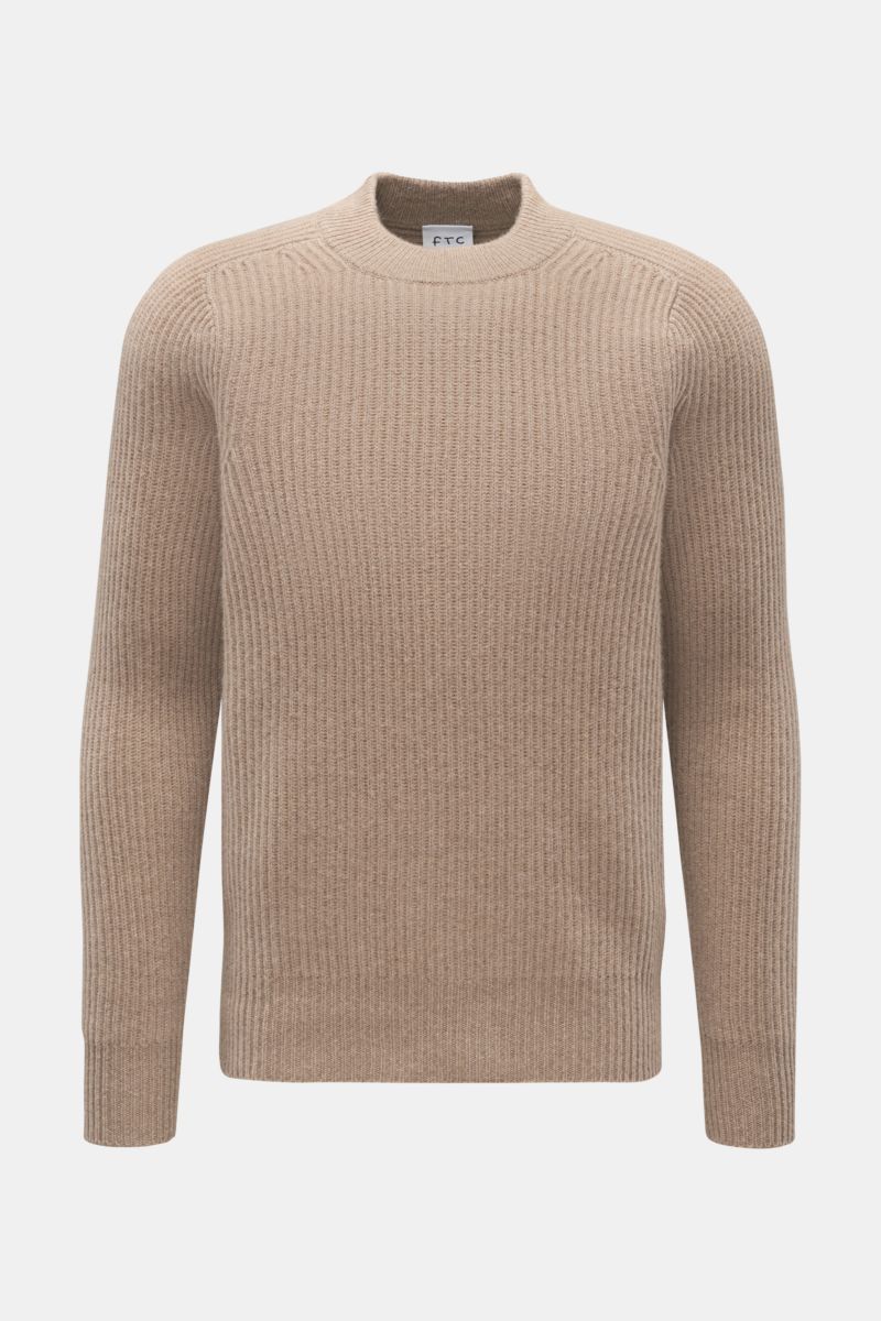 FTC Cashmere Rundhalspullover beige