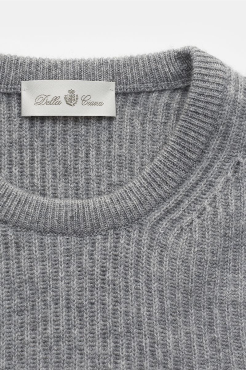 Della Ciana Rundhalspullover grau meliert