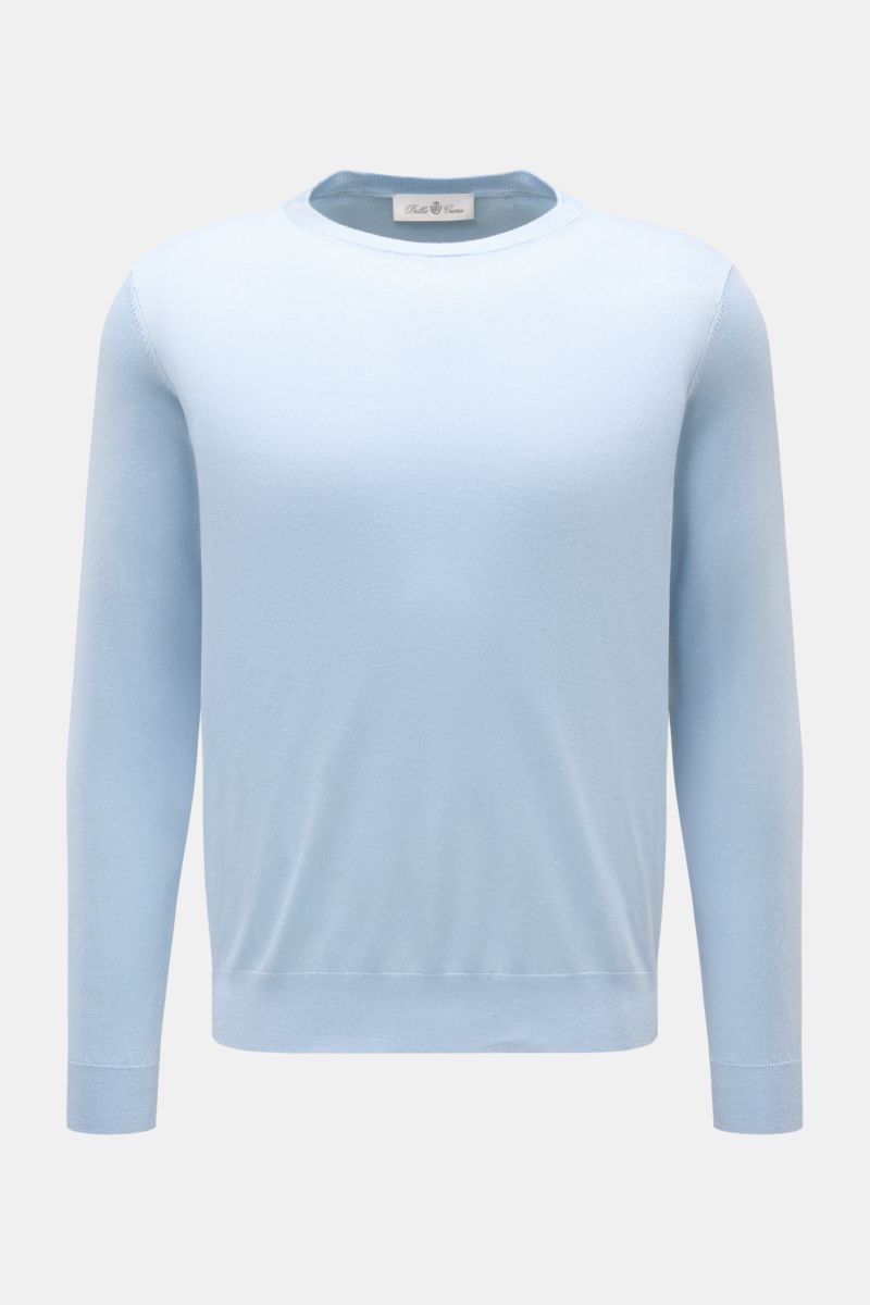 Feinstrick-Rundhalspullover 'Girocollo' pastellblau