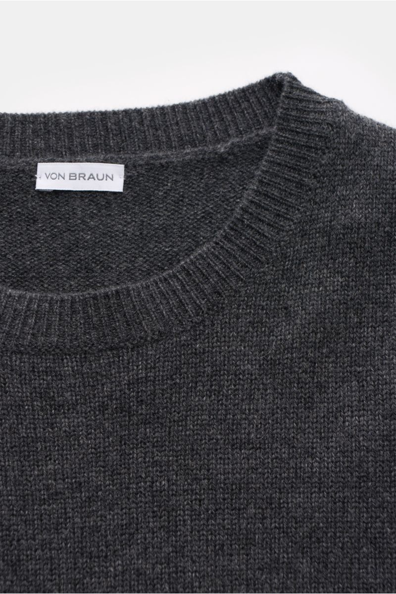von Braun Cashmere Rundhalspullover dunkelgrau meliert
