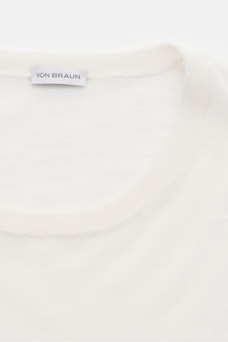 von Braun Merino Feinstrick-Rundhalspullover creme