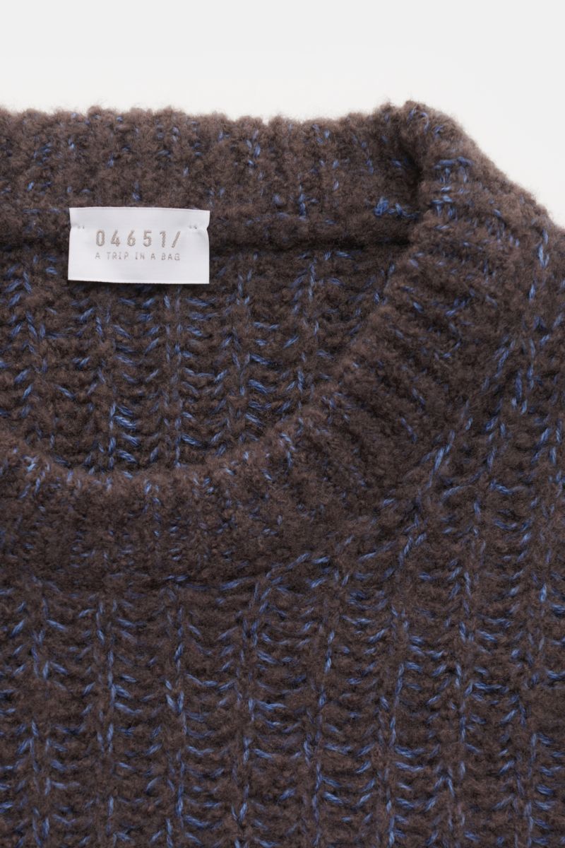 04651/ A trip in a bag Rundhalspullover 'Chunky Rib' dunkelgrau/blau