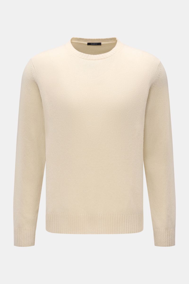 04651/ A trip in a bag Cashmere crew neck jumper 'Crew' cream
