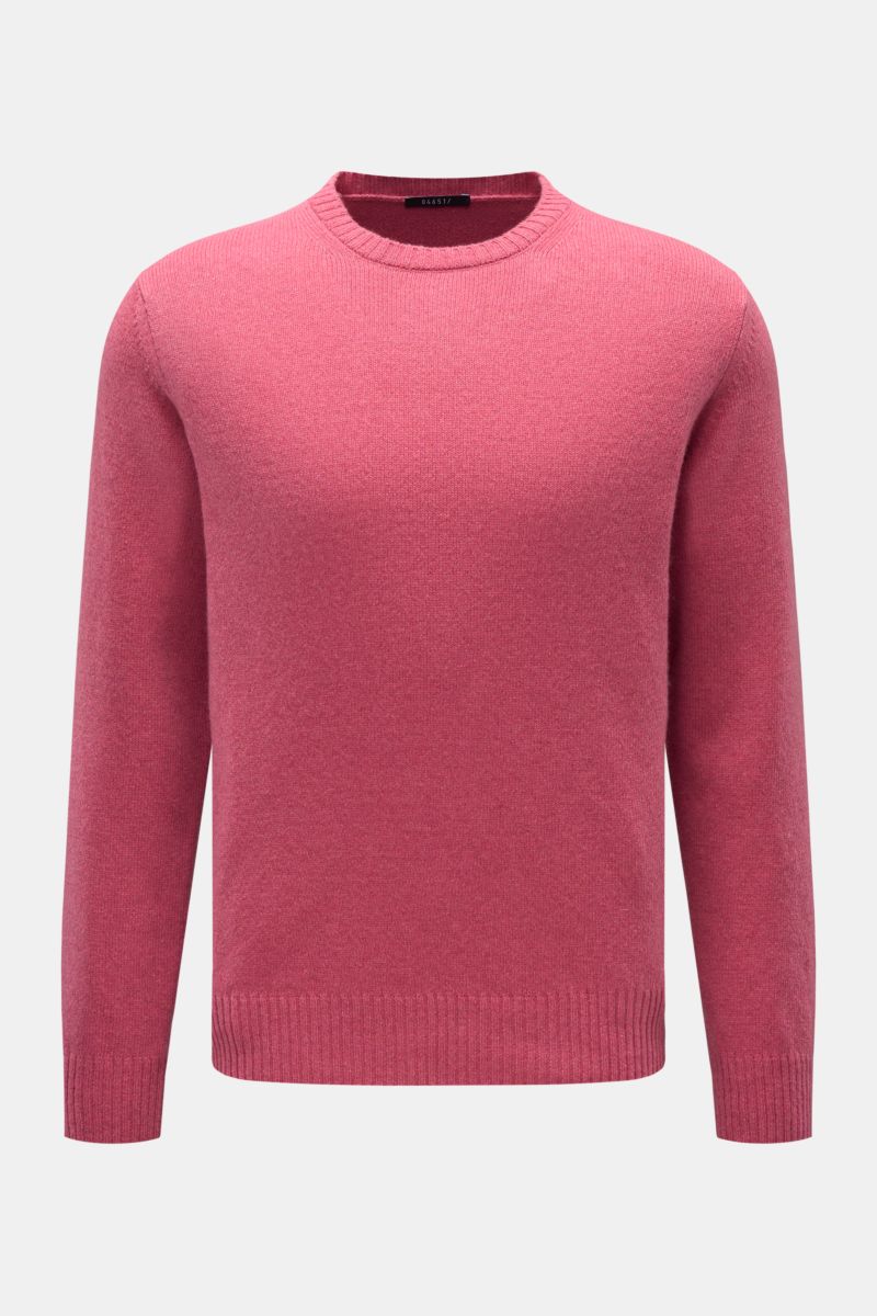 04651/ A trip in a bag Cashmere Rundhalspullover 'Crew' hellrot