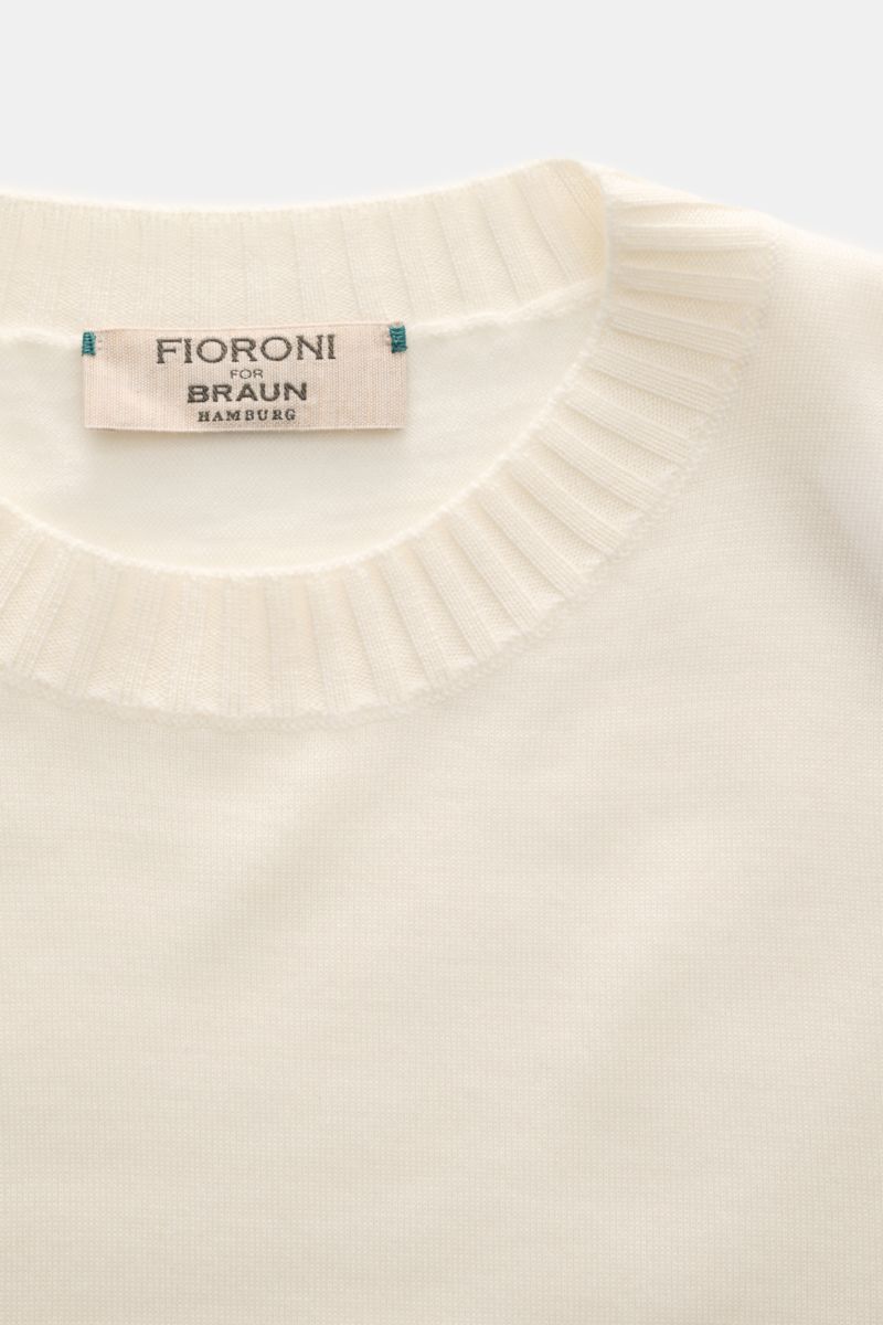 Fioroni Cashmere Rundhalspullover creme