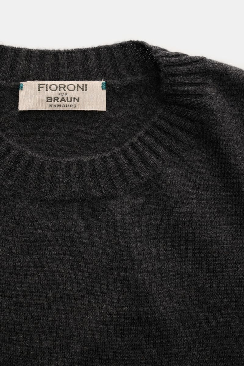 Fioroni Cashmere Rundhalspullover anthrazit meliert