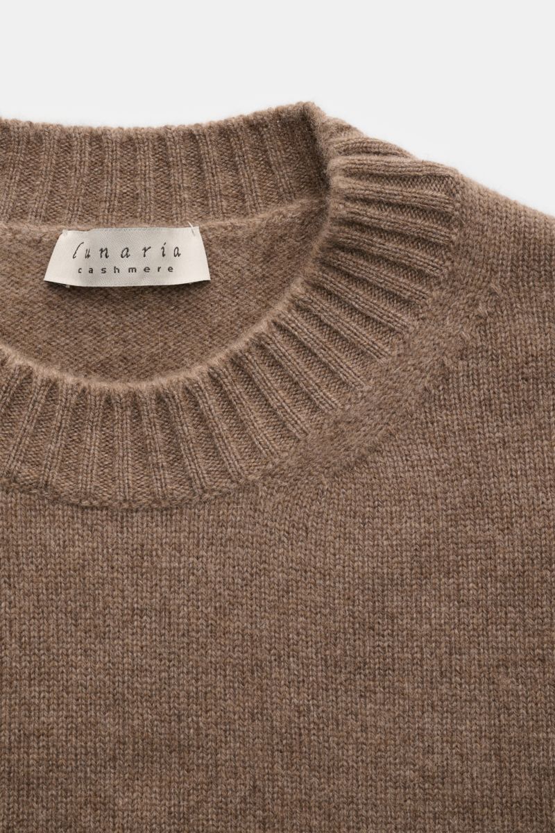 Lunaria Cashmere Cashmere Rundhalspullover graubraun