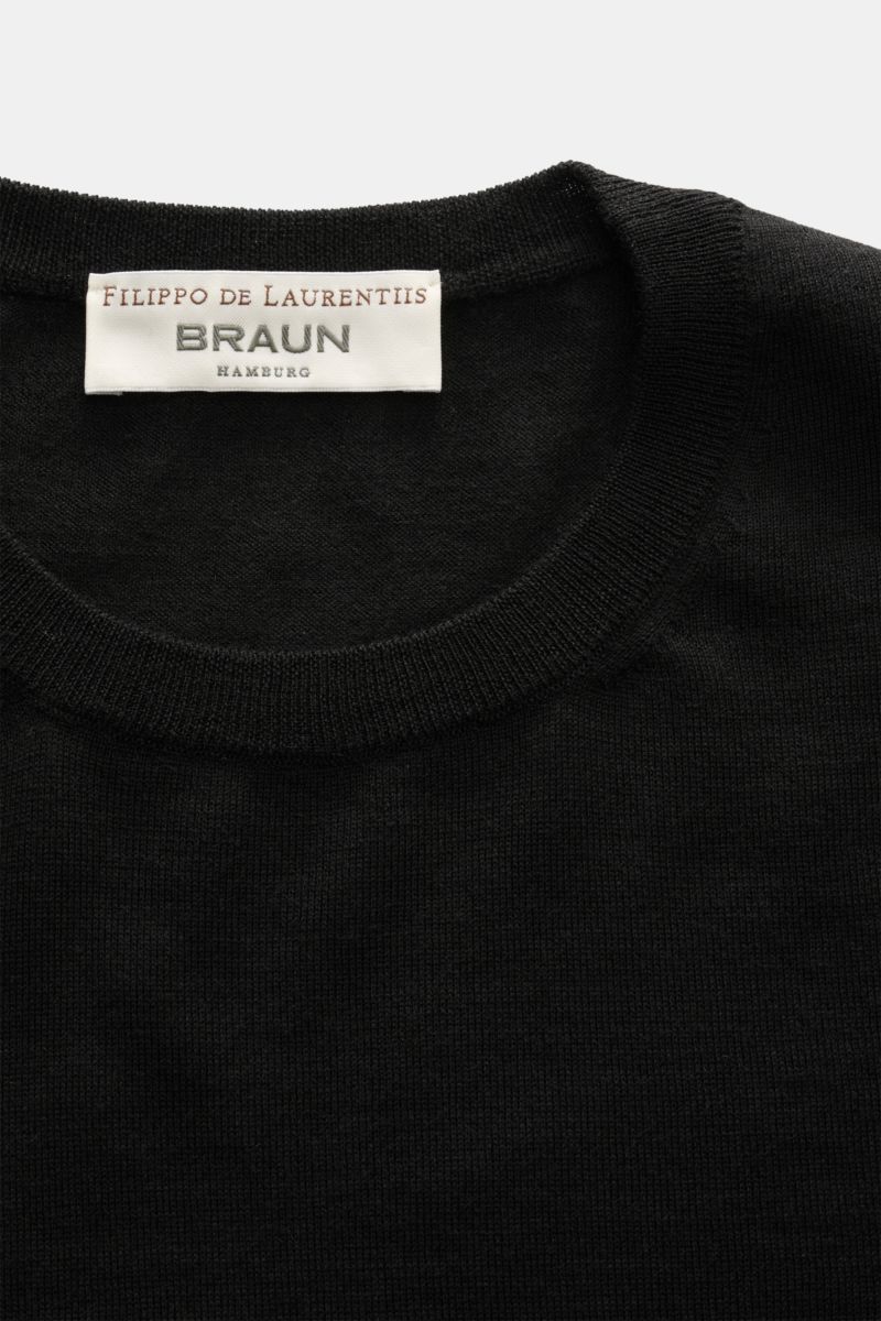 Filippo de Laurentiis Fine knit crew neck jumper black