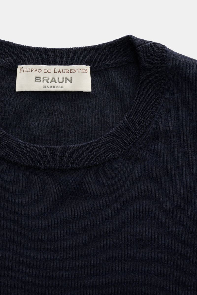 Filippo de Laurentiis Fine knit crew neck jumper navy