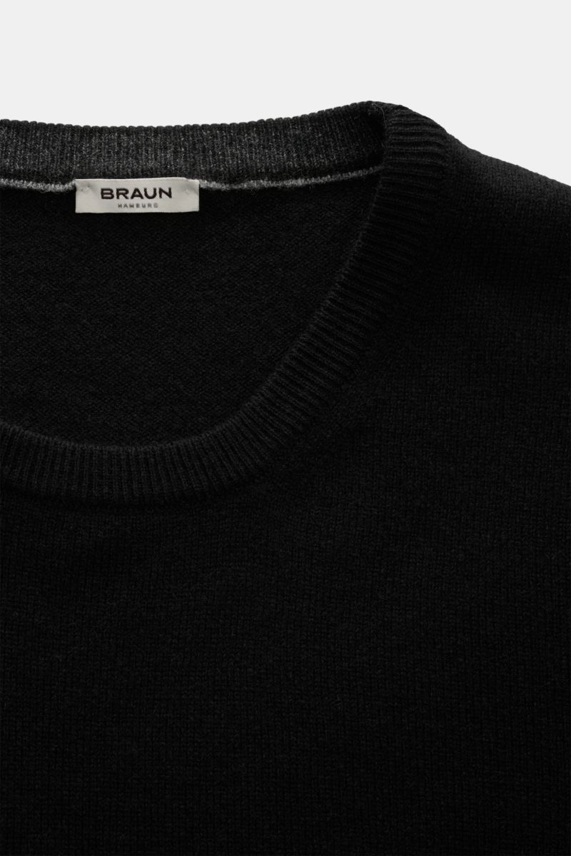 BRAUN Hamburg Rundhalspullover schwarz