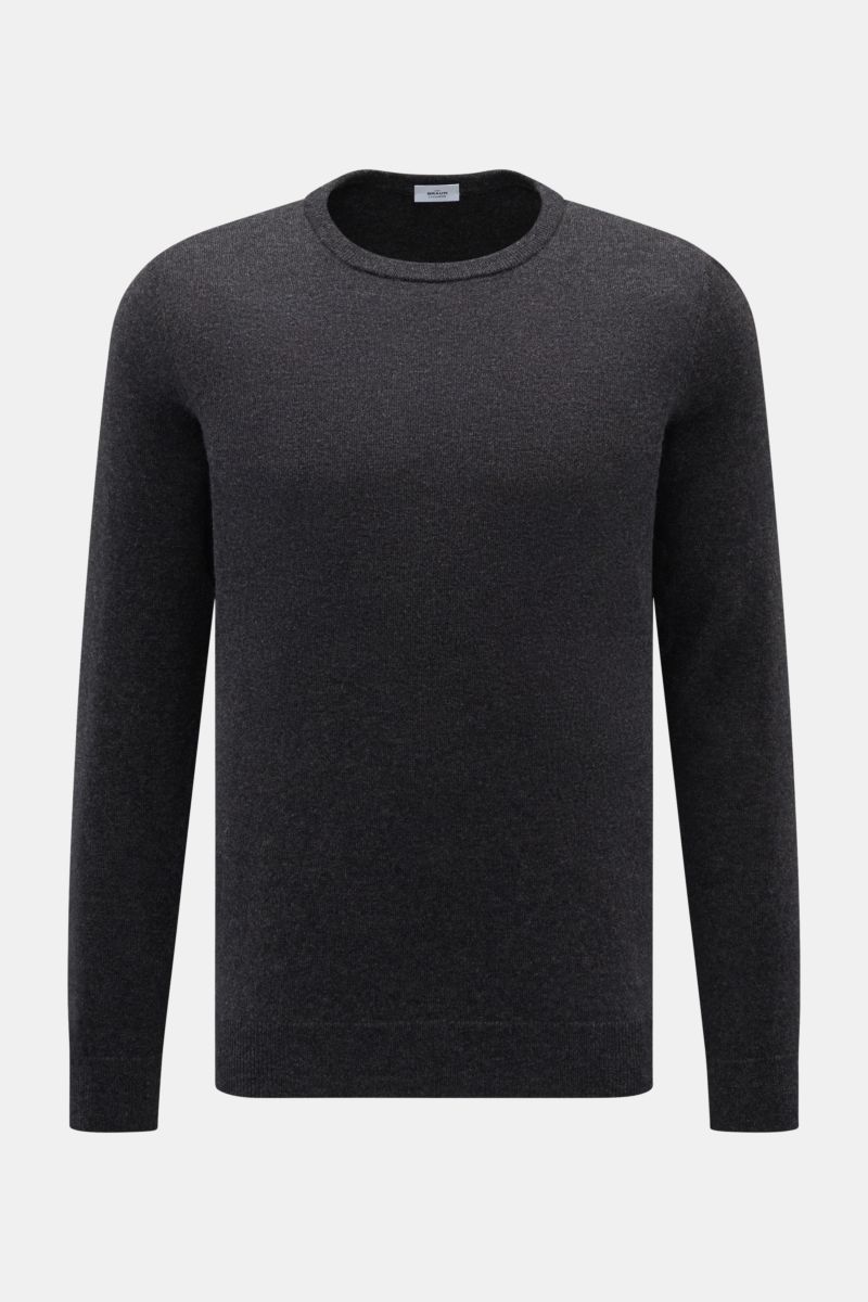von Braun Cashmere Rundhalspullover anthrazit meliert