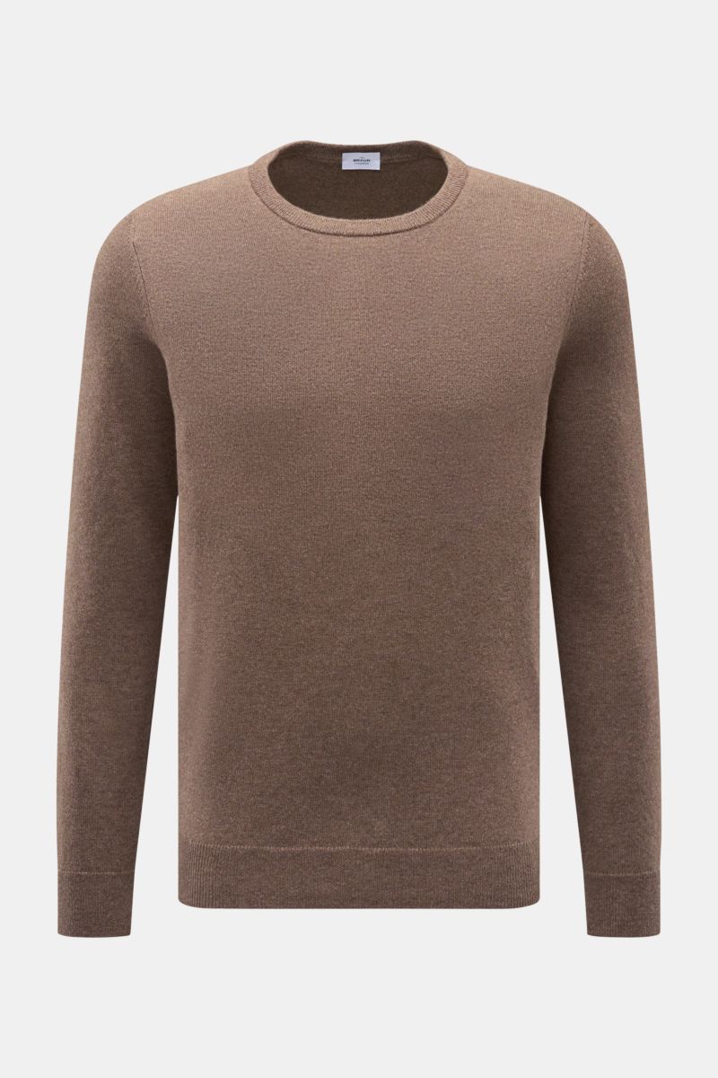 von Braun Cashmere Rundhalspullover braun meliert