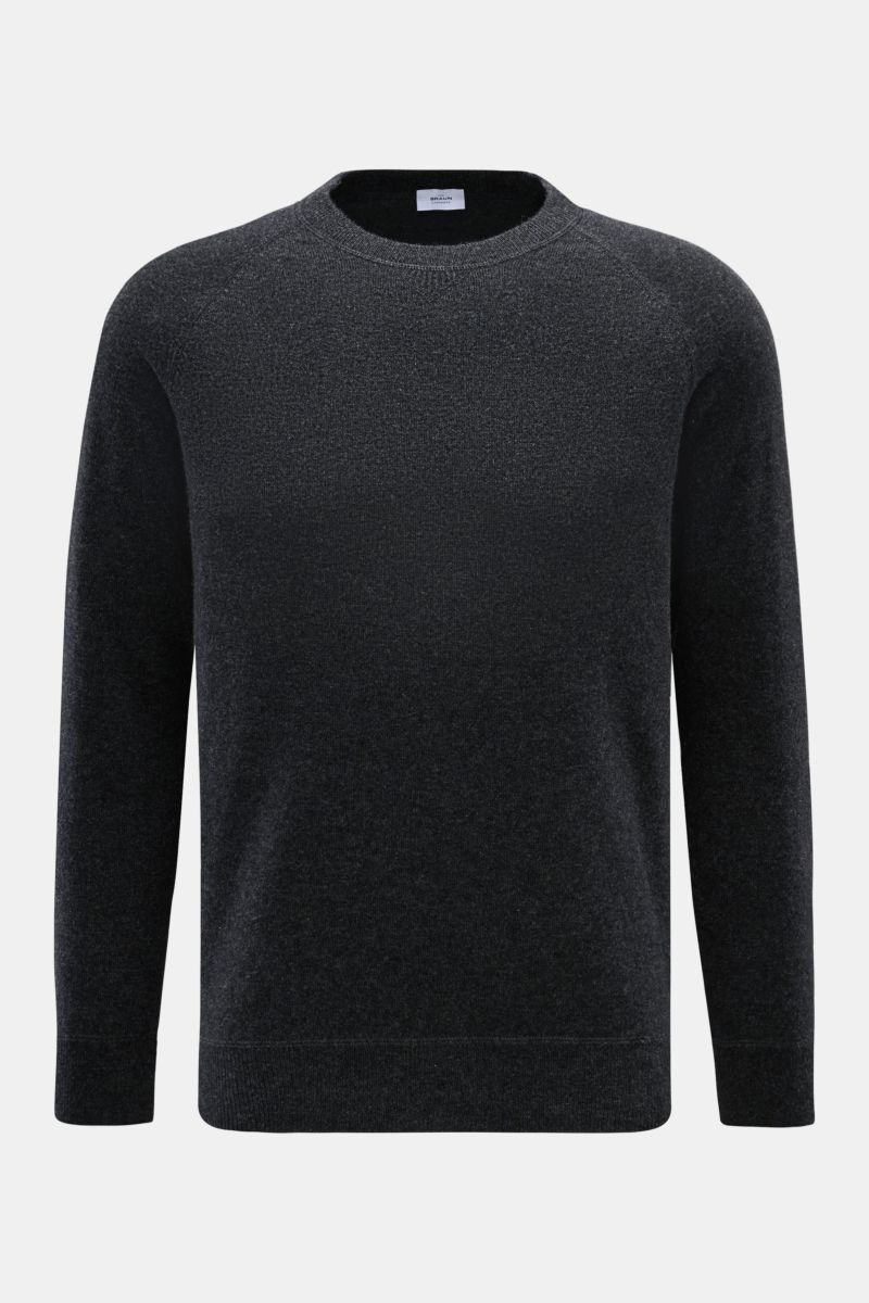 von Braun Cashmere Rundhalspullover anthrazit meliert
