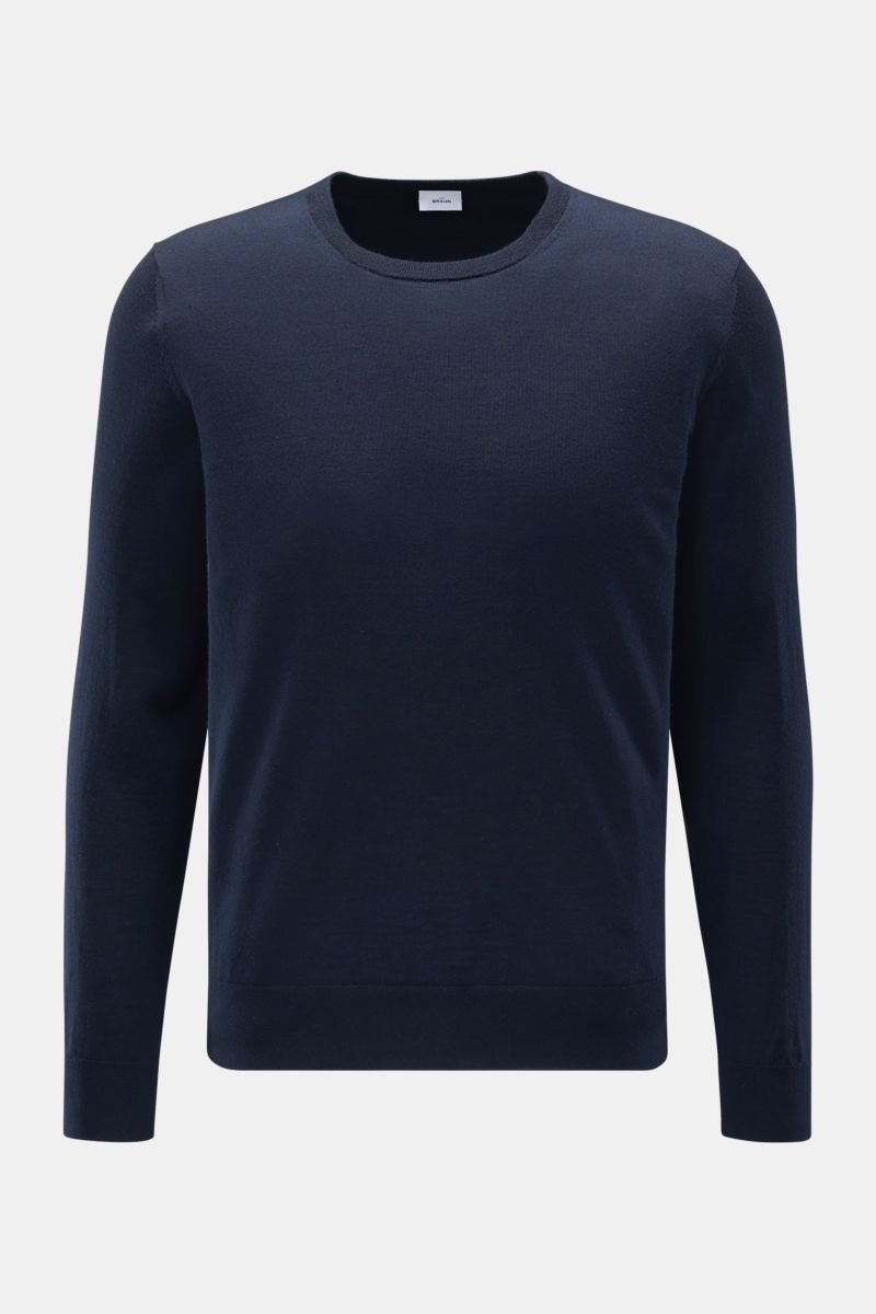 von Braun Merino Rundhalspullover navy