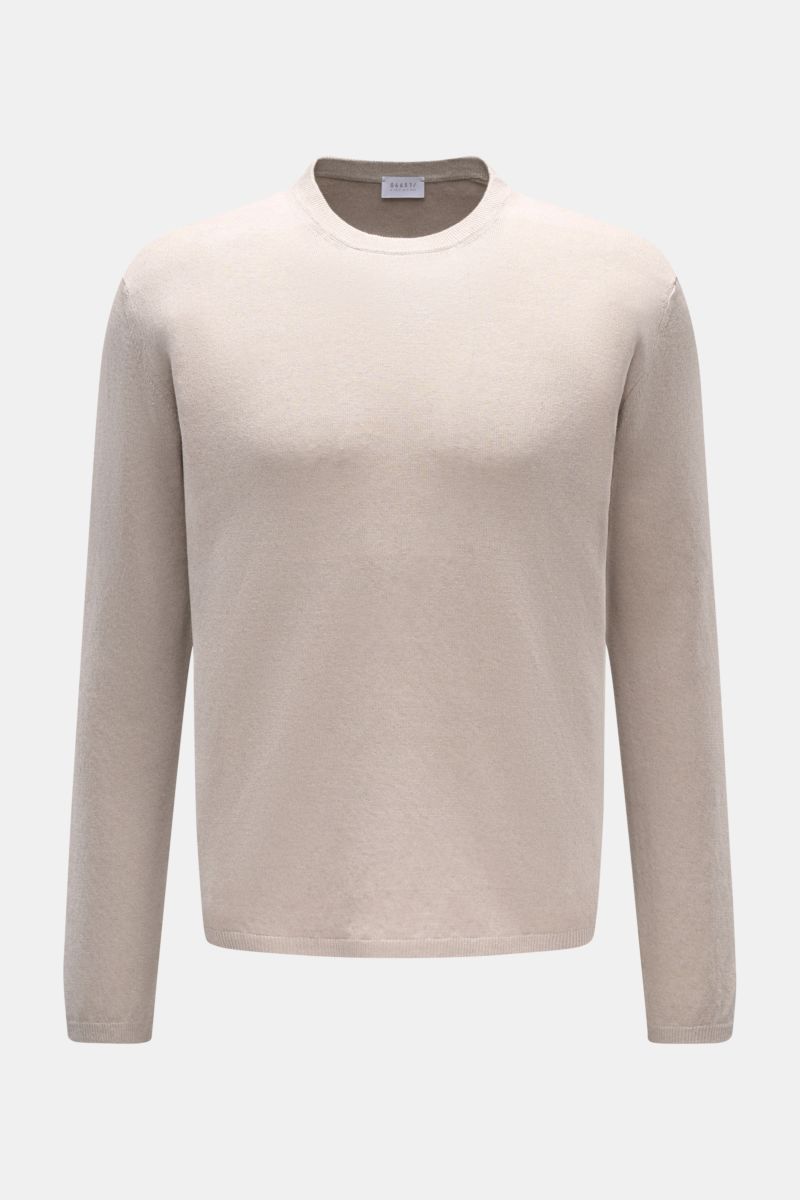 04651/ A trip in a bag Rundhalspullover 'Piping Crew' taupe