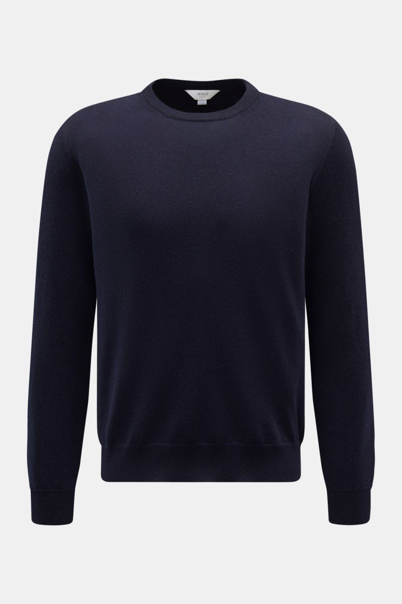 Malo Cashmere Rundhalspullover navy