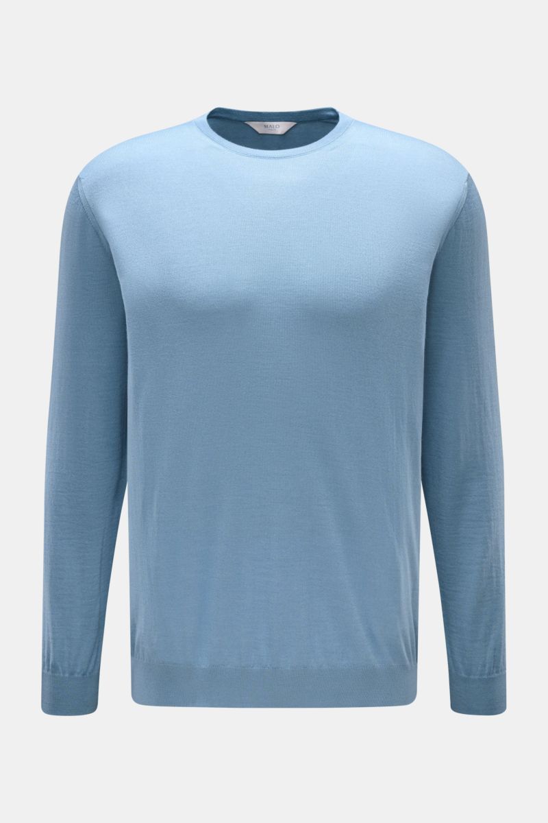 Malo Rundhalspullover rauchblau