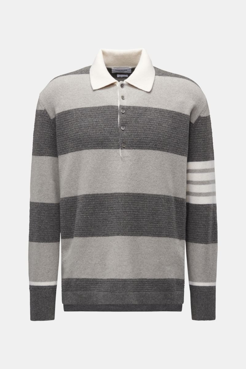 Knit polo grey striped