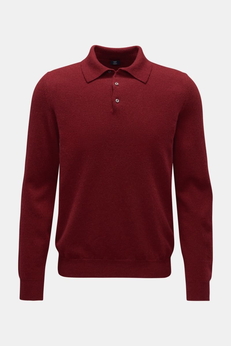 Cashmere knit polo 'Sportman' red