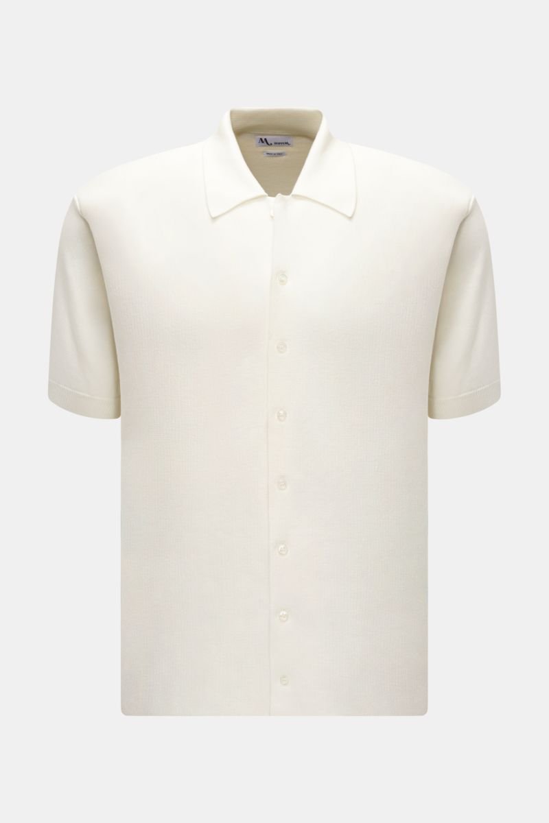 Short sleeve knit shirt 'Aars' off-white