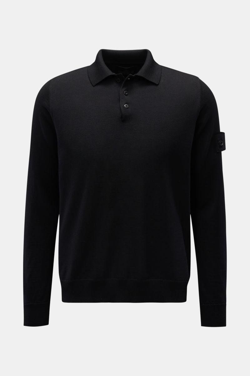 STONE ISLAND knit polo 'RWS Ghost Piece' black | BRAUN Hamburg