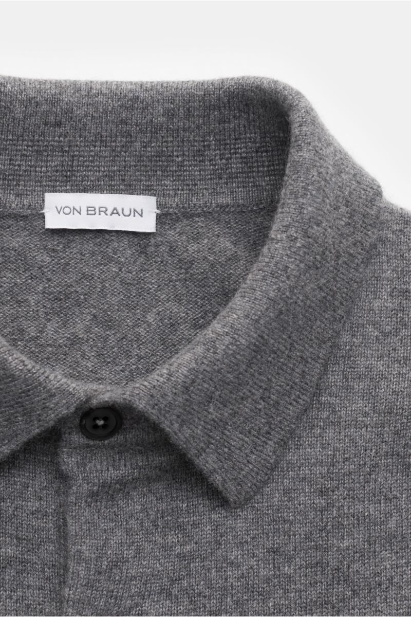 von Braun Cashmere Strickpolo grau meliert