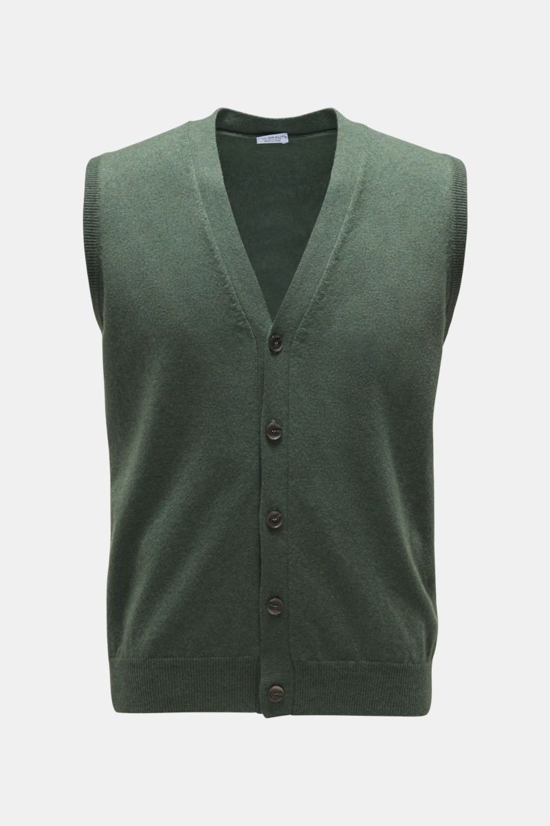 Cashmere knit waistcoat grey-green