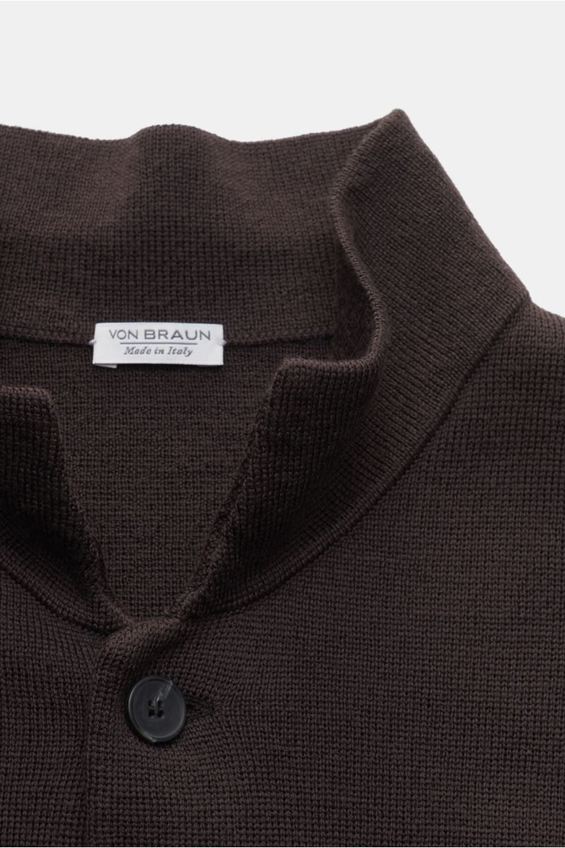 von Braun Merino Cardigan dunkelbraun