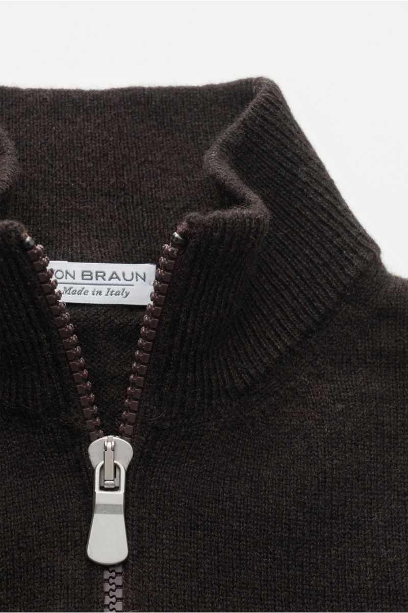 von Braun Kids cashmere cardigan dark brown
