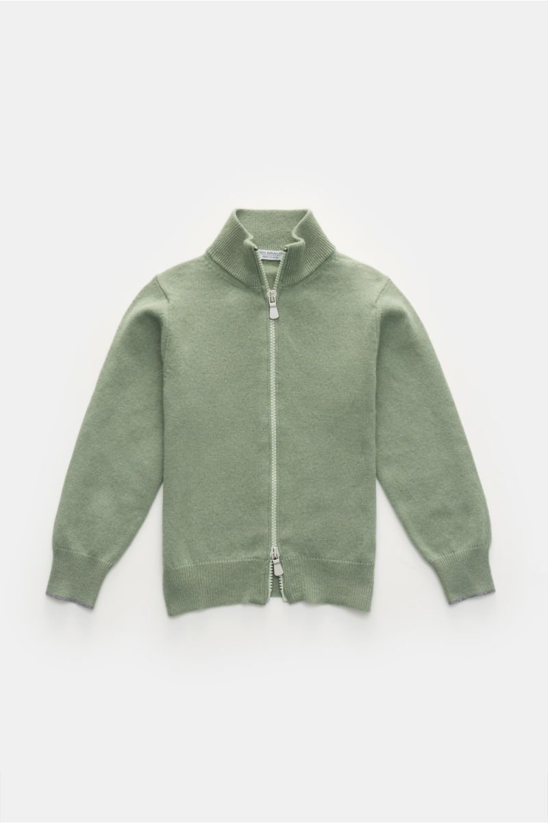 Kids’ cashmere cardigan grey-green