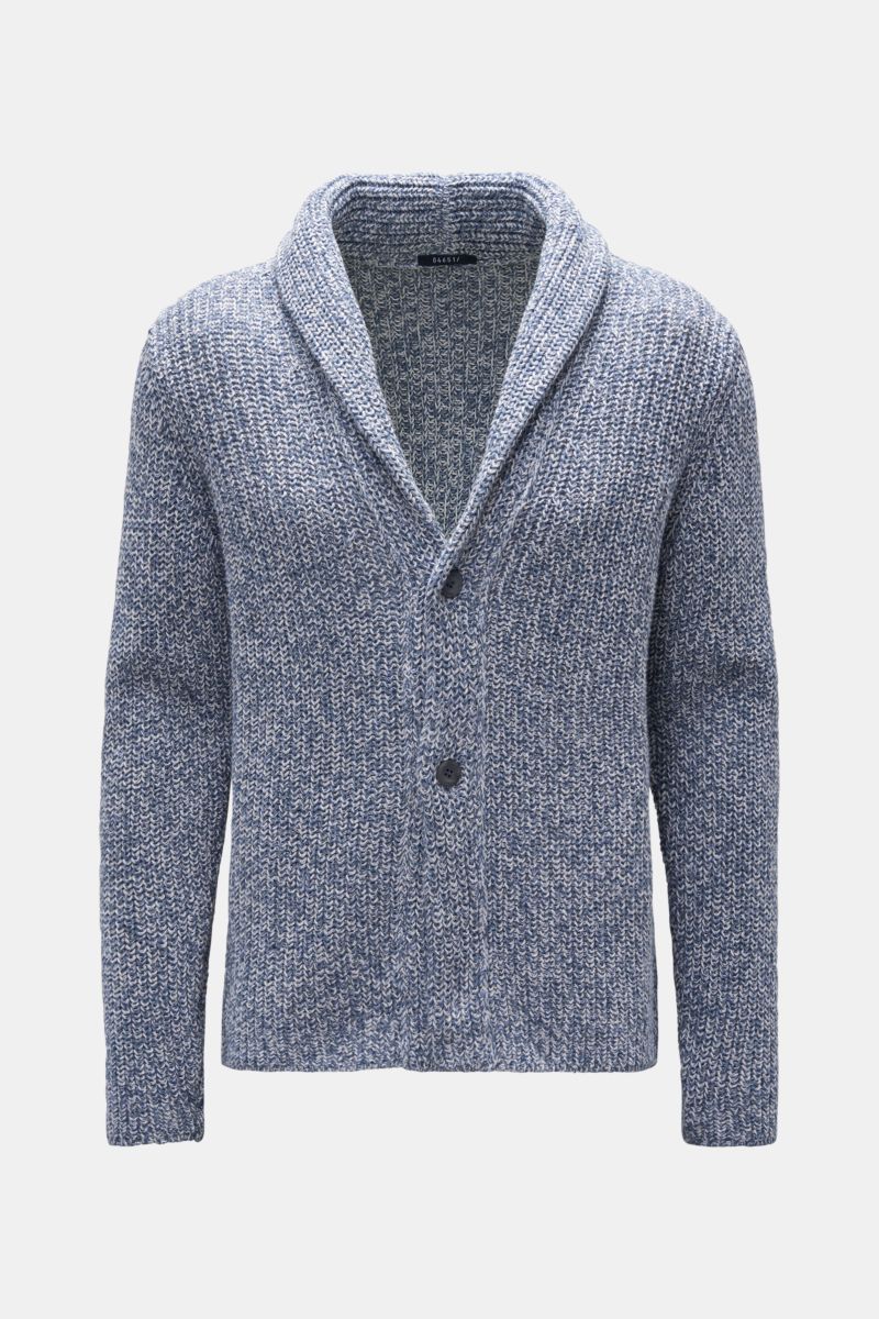 04651/ A trip in a bag Cardigan 'Rainbow' smoky blue/white