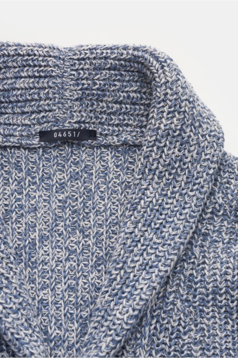 04651/ A trip in a bag Cardigan 'Rainbow' smoky blue/white