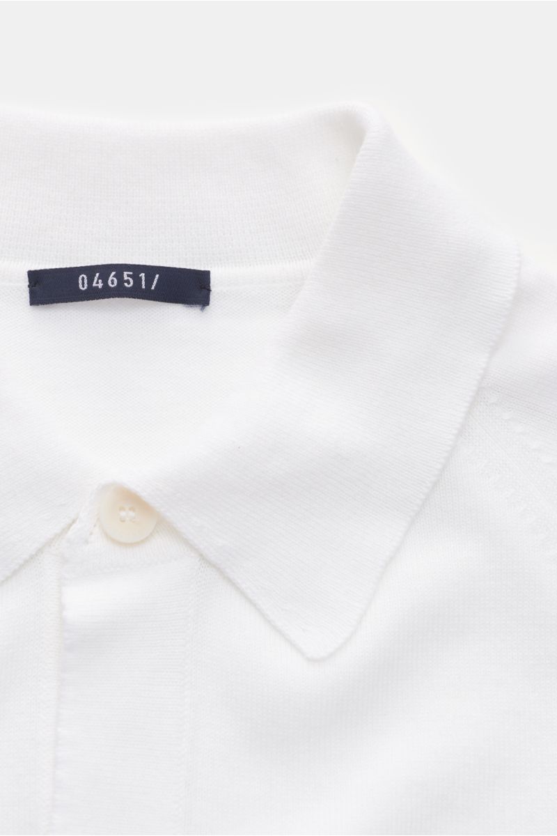 04651/ A trip in a bag Kurzarm-Strickhemd 'Foggy Shirt' weiß