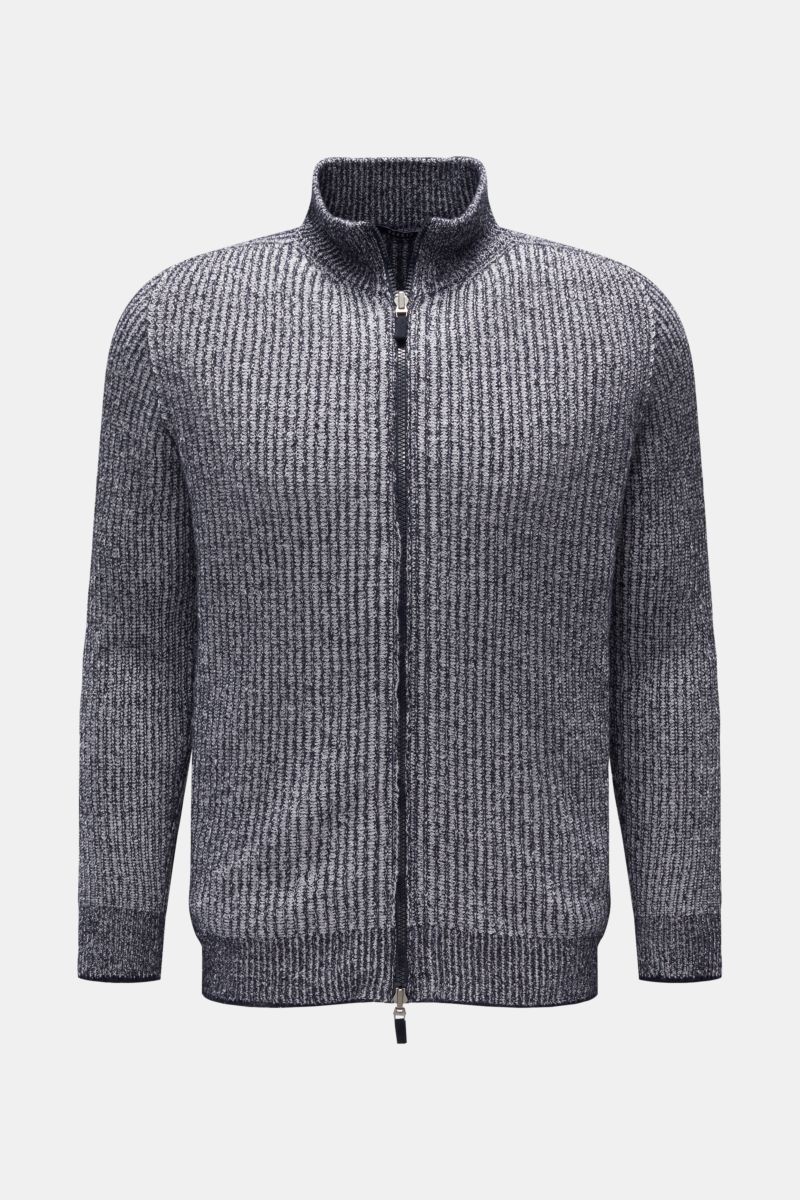 04651/ A trip in a bag Reversible cardigan 'Reversible Full Zip' navy/white