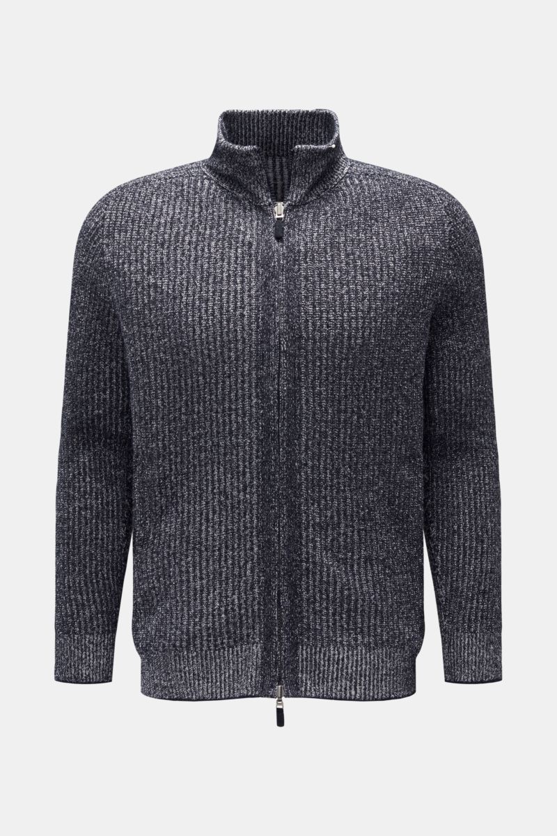 04651/ A trip in a bag Reversible cardigan 'Reversible Full Zip' navy/white